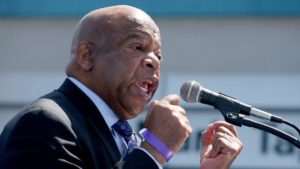 U.S. Rep. John Lewis (D-Ga.) speaks at a rally pushing a California Assembly bill aimed at reducing child poverty in the state. (Luis Sinco/Los Angeles Times